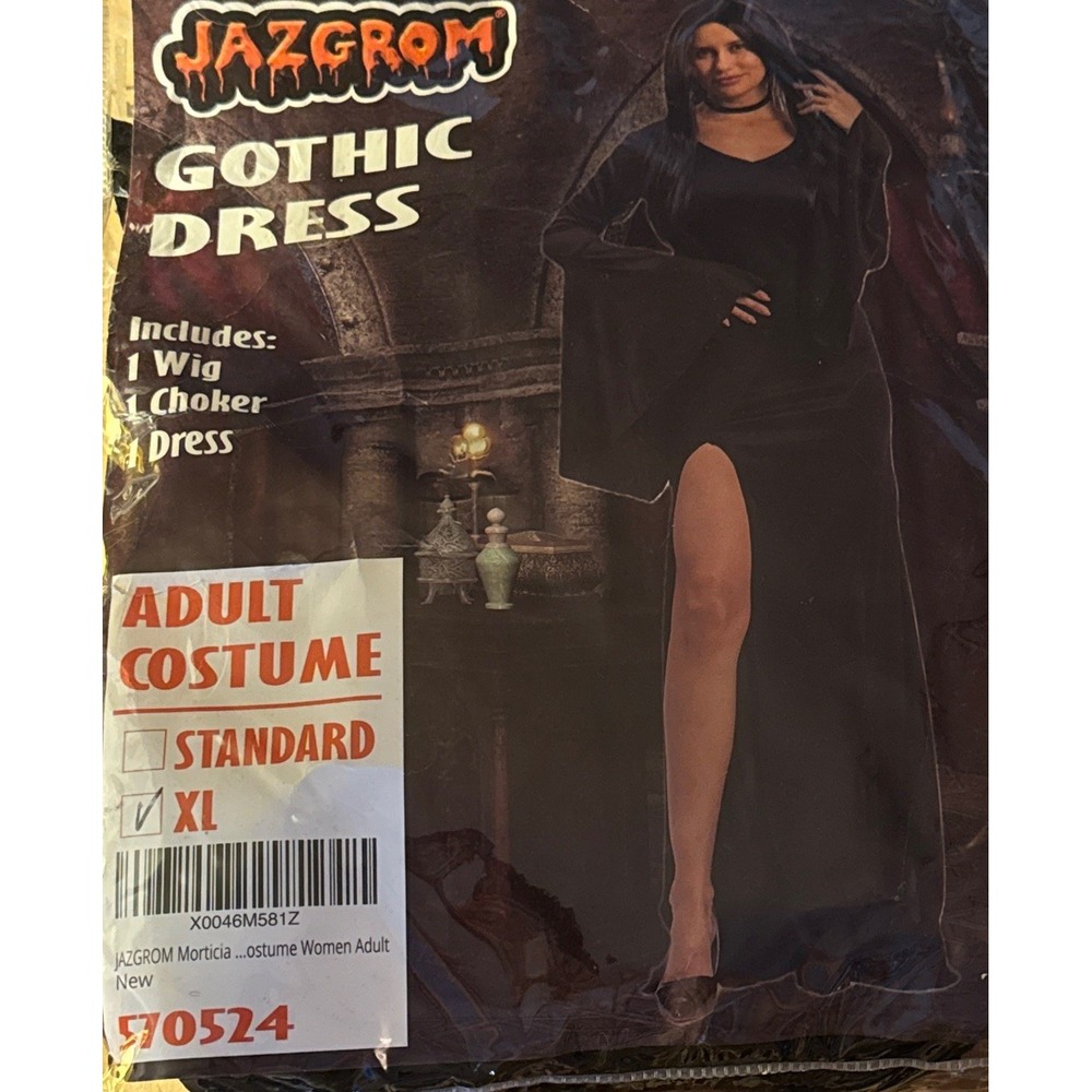 Gothic Dress Choker Wig Dress Costume Sexy Cosplay Stretch Witchy Women's XL